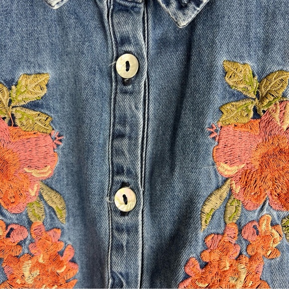 Joyfolie | Western Cowgirl Embroidered Denim Button Down Shirt | 12 - Picture 6 of 10